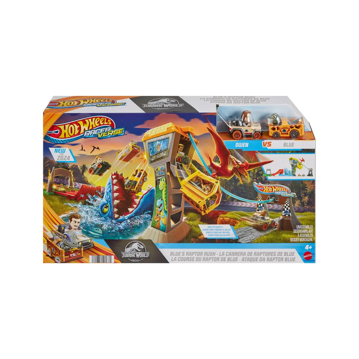 MATTEL Hot Wheels RacerVerse Jurassic World Blue’s Raptor Rush Photo 6
