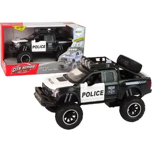 Игрушечный внедорожник LEANToys Raptor Полиция, чёрный — открывающиеся двери, звук и свет