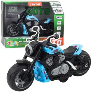 LEANToys battery-powered toy motorcycle model 23129 — blue, lights and sounds