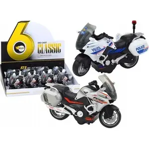 LEANToys friction-powered 1:10 scale police sport motorcycle model 1:10