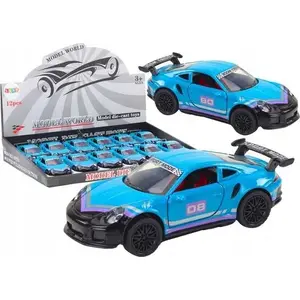 LEANToys metal friction sports car 1:32 scale, turquoise, model 19990