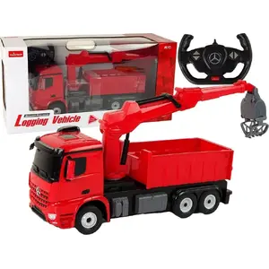 Mercedes toy truck with grabber Rastar 15276 red – mechanical play vehicle