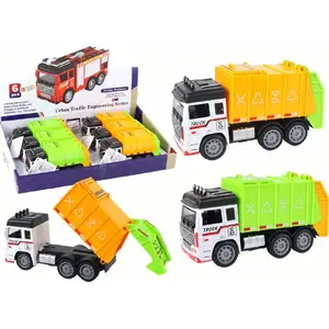 LEANToys garbage truck and trailer toy, mechanical, 2 colors