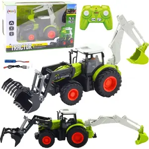 Радиоуправляемый трактор с поворотным ковшом и экскаватором 2-в-1 LEANToys модель 21203 2.4GHz
