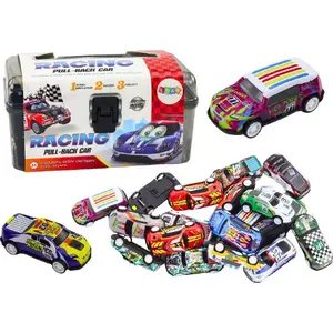 Rotaļu auto komplekts LEANToys 25 gab. koferī ar ceļa spēles paklāju (MPN 21216)