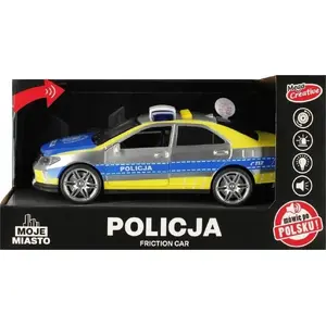 Игрушечный полицейский автомобиль Mega Creative, модель AUTO POLICJA B/O 30x17x14 см — на батарейках для игровых наборов