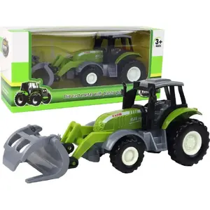 Toy Tractor-Excavator LEANToys model 14845 – green crocodile design, mechanical play vehicle