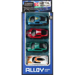Toy Race Cars Set mega creative AUTO WYSCIG MET 4SZT 10x22x3 cm mixed colors (4 pcs)