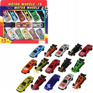 Mechanical toy set LEANToys Resoraki 15 pieces - spring-powered pull-back cars, assorted colors