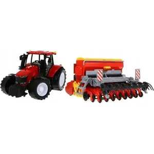 Toy tractor with seeder Krzesiek Traktor z siewnikiem, children's mechanical playset