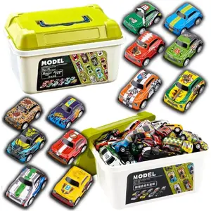 Toy Car Set LEANToys 30 pcs in Carry Case — Colorful Pull-Back Cars