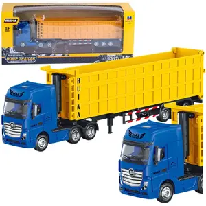 Toy Truck with Volume Trailer HUINA 1:50 scale Yellow metal