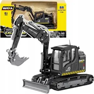 Toy Crawler Excavator with Bulldozer HUINA 1:50 Metal Black (MPN 22766)