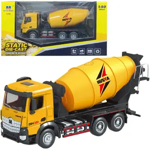 Concrete Mixer Construction Vehicle HUINA 1:50 metal toy model, yellow