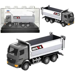 Metal Tip‑Truck Collector Model HUINA 1:80 Silver - Scale 1:80, Die‑cast Metal