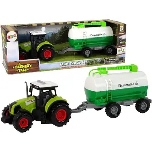 LEANToys bērnu traktors ar cisternas piekabi modelis 15220 – lauku spēļu automašīna, plastmasa, pirmsskolas vecumam