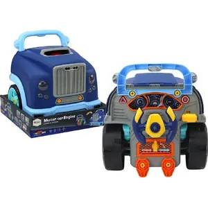 Игровой набор LEANToys мастерская — грузовик с двигателем для разборки 17852, с деталями и инструментами, синий