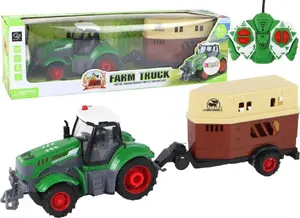 LEANToys RC Tractor 1:24 Scale Remote-Controlled Farming Vehicle with Trailer