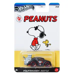 Die‑cast Toy Car MATTEL Hot Wheels Peanuts 1:64 Scale, 75th Anniversary, Metal, Black, Ages 3+