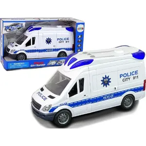 Rotaļu policijas auto LEANToys modelis 12758 — interaktīvs, gaisma, skaņa, atveramas durvis