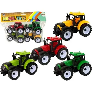 LEANToys set of 4 colorful farm tractors, mechanical toy models (MPN 15413)