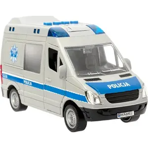 No name Police Toy Car (Polish markings) with Light and Sound, Mechanical Pull-Back, Model 075007