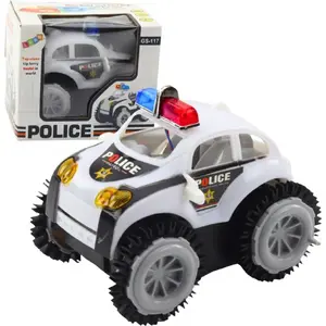 LEANToys police car toy model 24768 — obstacle sensor 360°, lights and sounds, white