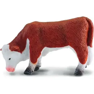 Collecta figurine Hereford calf grazing, model S – realistic farm animal replica