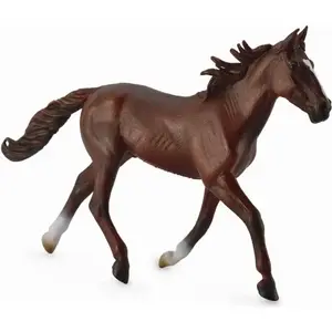 Collecta figūriņa Standardbred Pacer Stallin kastaņkrāsas, modelis 004-88644, reālistiska kolekcijas zirgs