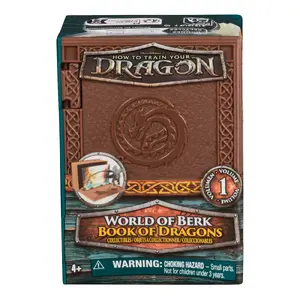 Kolekcionējama pūķa figūra ar kartīti un statīvu, Spinmaster World of Berk Book of Dragons (daudzkrāsaina) 4+