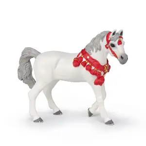 Papo children's toy figure 51568 — horse foal pony figure in grey, red and white