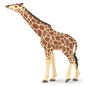 Kolekcijas figūriņa Papo Giraffe Head Raised – daudzkrāsaina, H90×W65×D55 mm, blistera iepakojumā