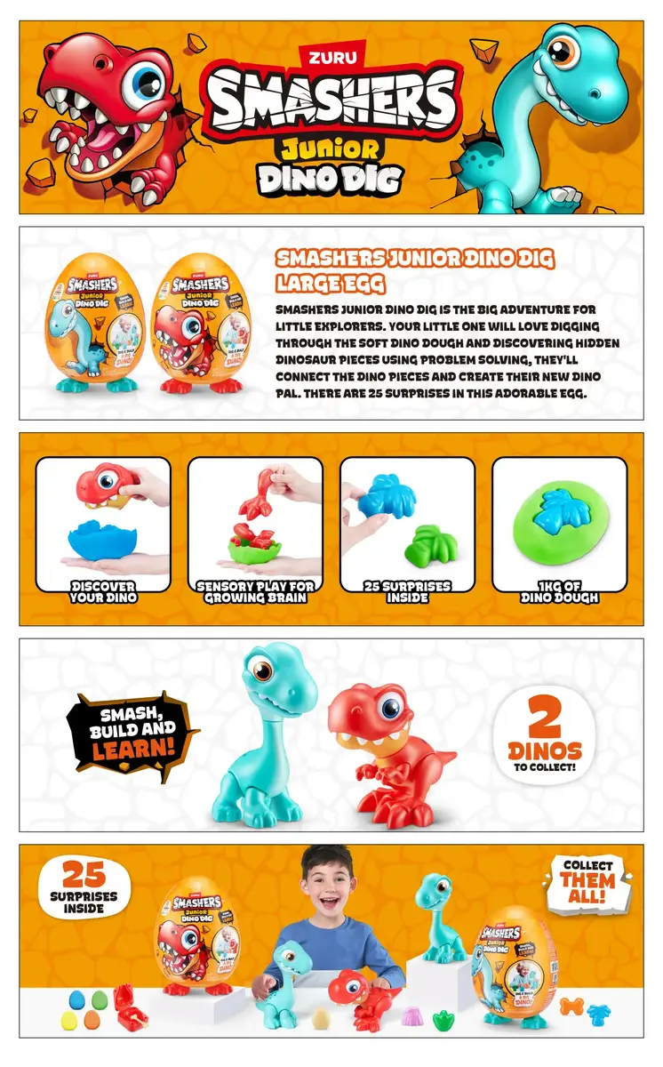 Zuru Smashers Junior Dino Dig Large Egg toy Photo 13