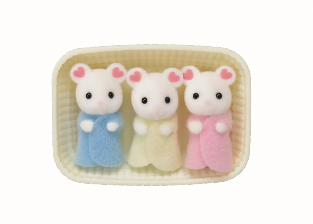 Epoch Sylvanian Families Marshmallow Mouse Triplets Photo 3