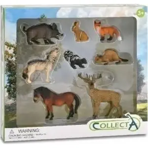 Набор фигурок Collecta — 8 лесных животных, реалистичные пластиковые модели
