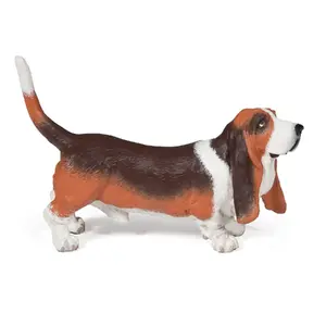 Papo figūriņa Basset Hound no PVC, brūna un balta, no 3 gadiem