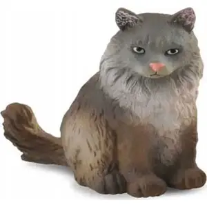 Figure Collecta Norwegian Forest Cat sitting model COLLECTA 004-88327, realistic animal figurine