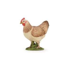 Figure Papo Red Hen PVC farm animal collectible, recommended age 3+
