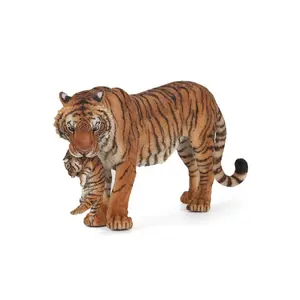 Figūriņa Papo Tigress ar mazuļu PVC, 95×73×77 mm, daudzkrāsaina