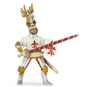 Figure Papo White Knight Fleur De Lys PVC collectible toy, multicolour, recommended age 3+