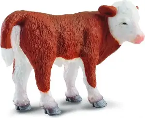 Collecta figurine Hereford calf standing model S, realistic farm animal toy