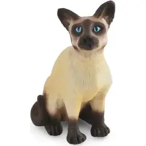 Collecta Siamese Cat Sitting Figurine - realistic PVC model, 449035