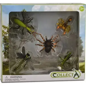 Collecta figure set 5 insects in packaging, Collecta model 004-89135, assorted insect figurines