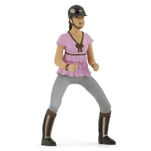 Figure Papo Trendy Riding Girl Pink – PVC collectible, H 76 mm, W 42 mm, D 37 mm