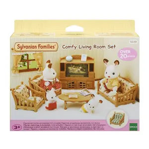 Toy living room playset Epoch Sylvanian Families Comfy Living Room Set, HIPS, multicolour, for ages 3–99