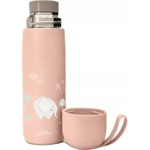 Nuvita thermos with handle 400 ml, salmon - insulated bottle for hot and cold drinks