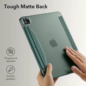ESR Ascend Trifold Book Cover for Apple iPad Pro 11 (2024) — Trifold stand, Book-style case, Transparent/Green