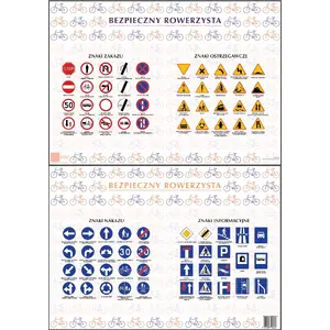 Desk Mat ART MAP A2 double-sided laminated — 'Safe Cyclist' design