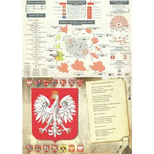 Desk mat ART MAP — History educational desk pad, laminated map and timeline design (WIKR-1021062)
