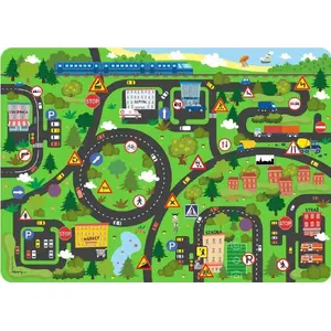 Desk mat HENRY 294720 – themed road signs design, protective surface for desk, non-slip backing